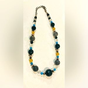 Carolyn Pollack Black Onyx, Quartz, Turquoise, Hematite Necklace Beaded/Earrings